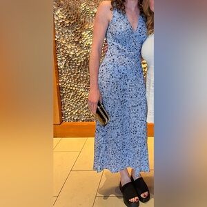 Madewell Floral Blue Sleeveless Dress